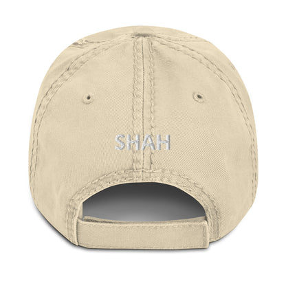 Shah Distressed Dad Hat with Urban Edge and Vintage Vibes.