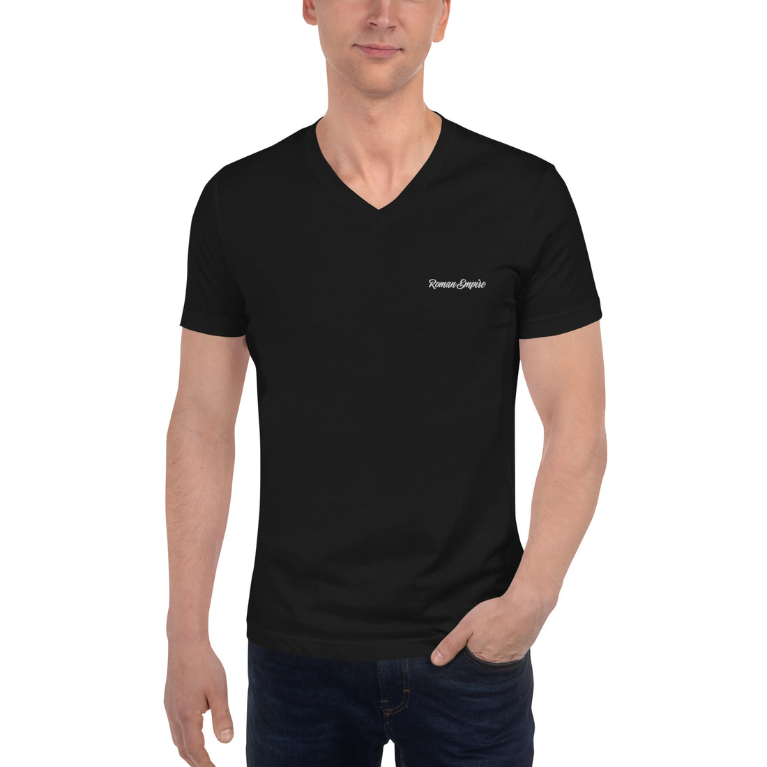 Short Sleeve V-Neck T-Shirt - Roman Empire Black