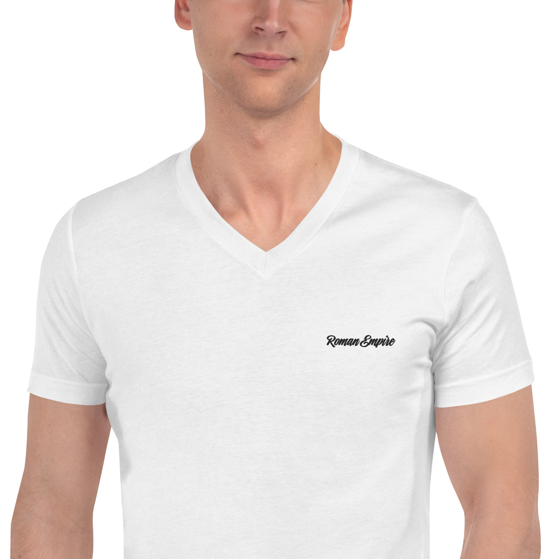 Short Sleeve V-Neck T-Shirt - Roman Empire White